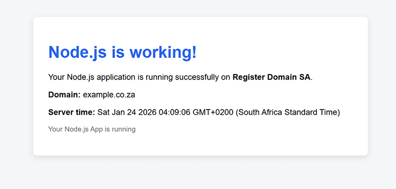 Start or restart Node.js application in cPanel CloudLinux Node.js Selector