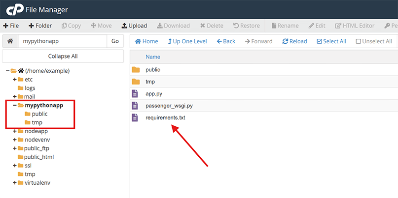 Upload Python files using File Manager